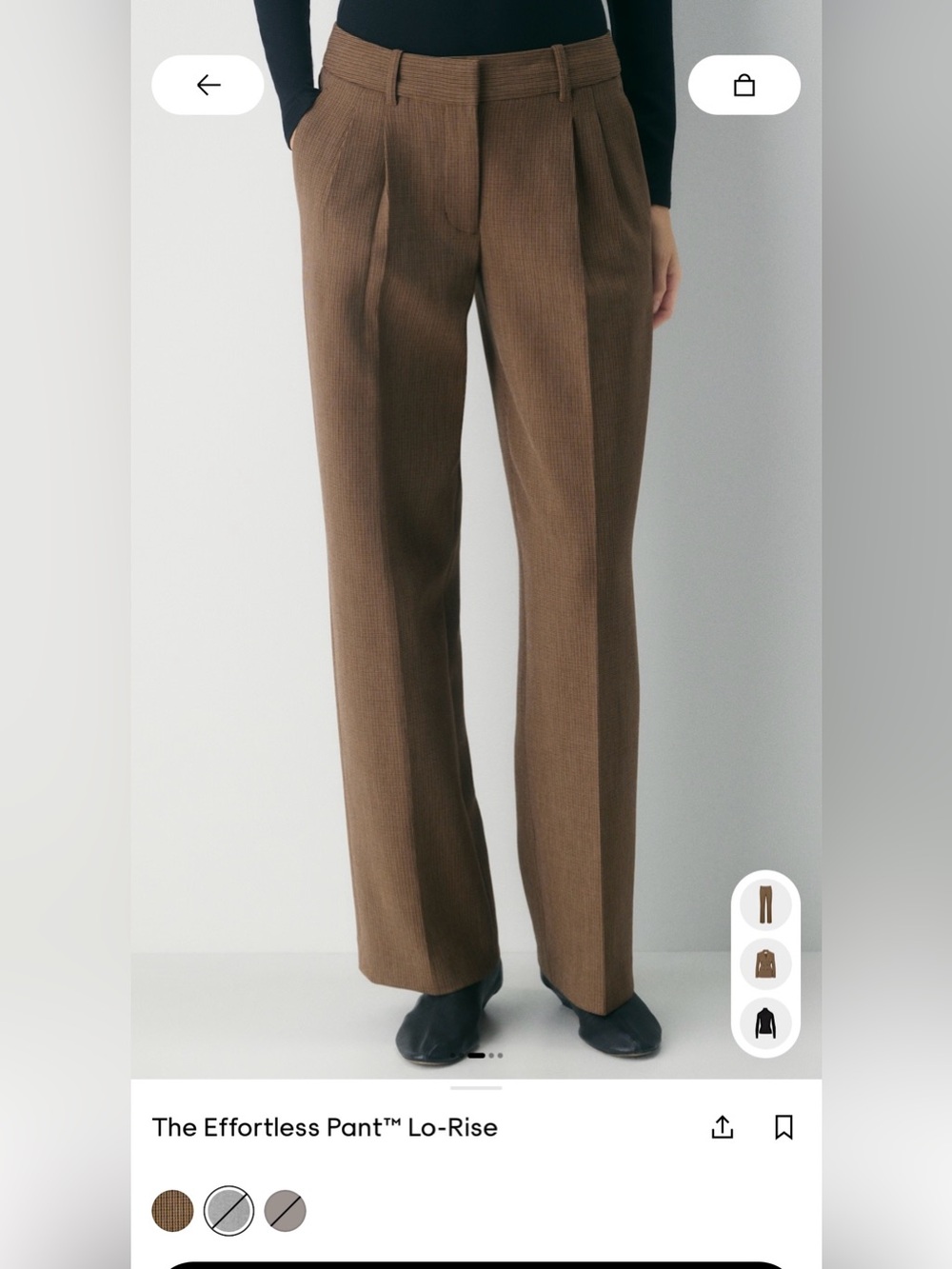 Aritzia Effortless Lo-Rise Wide-Leg Pants in Heather Charcoal - Picture 2 of 4